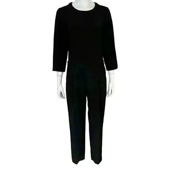 Madewell Sloan Black Cropped Jumpsuit Minimalist Workwear Stretch Size 4 - Picture 3 of 11